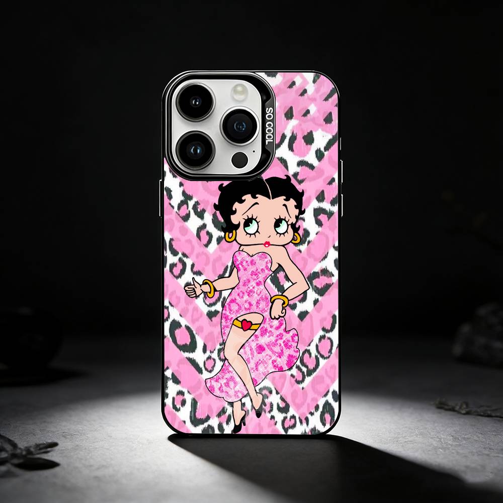 B-Betty Cute B-Boop Phone Case For iPhone 17,16,15,14,13,12,11 Plus,Pro Max,XS,Colored silver phone case iPhone16se4