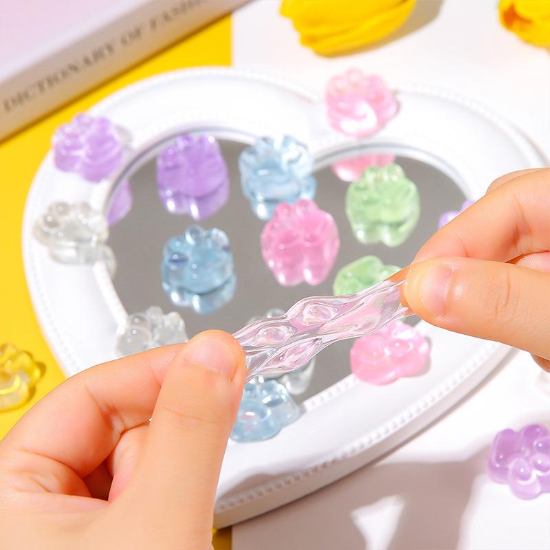 Creative Cat Paw Jelly Stress Relief Toy - Transparent Cartoon Squeeze Toy for Students