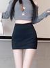 Classic Black High Waist Bodycon Skirt With Stretch Fabric For Office Wear