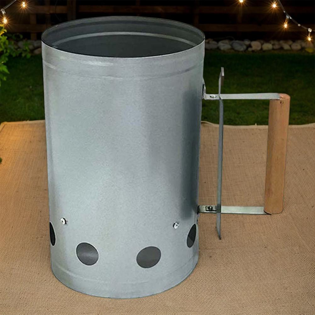 Rapid Fire Briquette Starters Can W/Handle Charcoal Chimney Lighter BBQ Grill Tool for Charcoal Grill and Barbecues