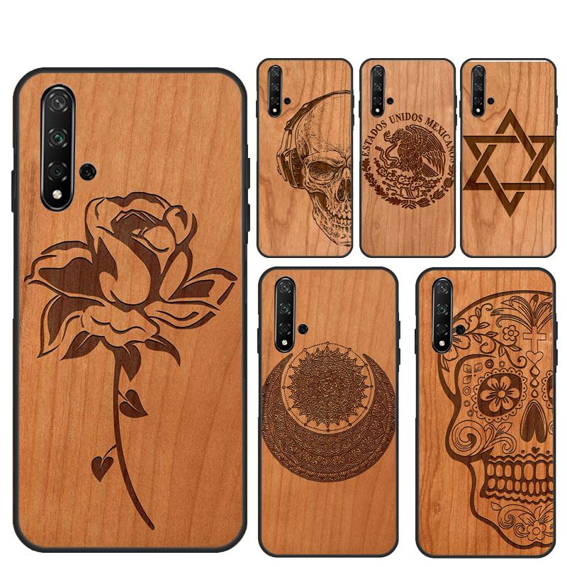 Tree Rose Skull Cactus Wood For Huawei Nova 12s 12i 11i 7i 8i 9 10 SE Y91 Y90 Y60 Y70 Y72 Y61 P60 Pro P30 P40 Lite Case