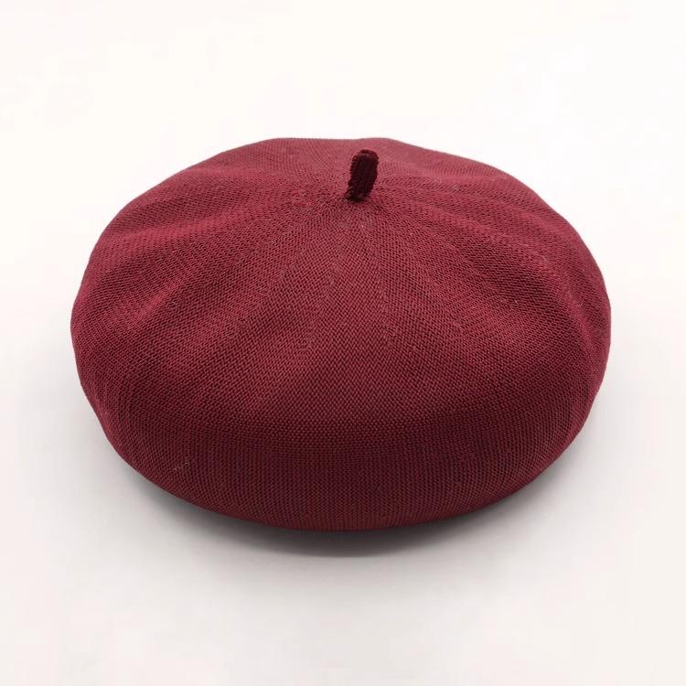 Dzianinowy kapelusz malarski z lodowego jedwabiu damski regulowany letni beret wszechstronny modny krem do opalania różowy kapelusz chmurka cienki