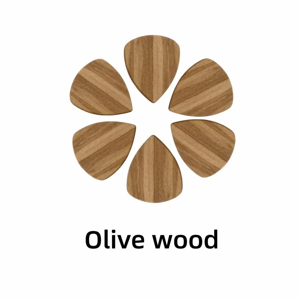 Wood Guitar Picks Wooden Guitar Mediators for Acoustic Guitar Electric Bass Plectrum 6Pcs 2mm
