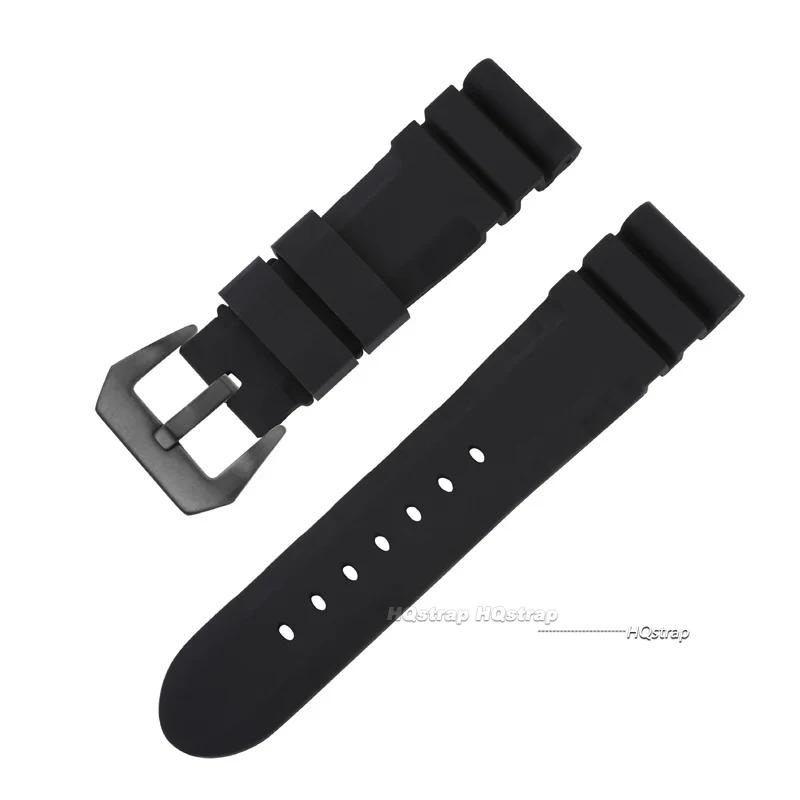 22mm 24mm 26mm Silikonové řemínky pro hodinky Panerai Měkký sportovní náramek Pohodlný gumový pásek Dámské Pánské Náramkové doplňky