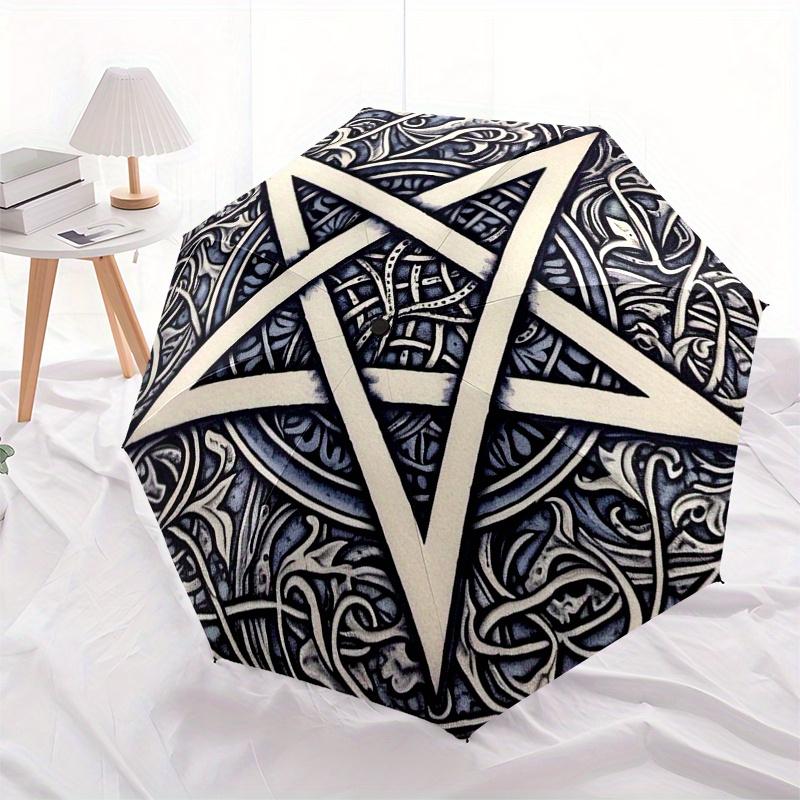 Decorative Pentagram Wall Art: Mystical Symbol for Home DecorUmbrella, Portable 3-Fold Umbrella for Men & Women,Christmas Gift ES140