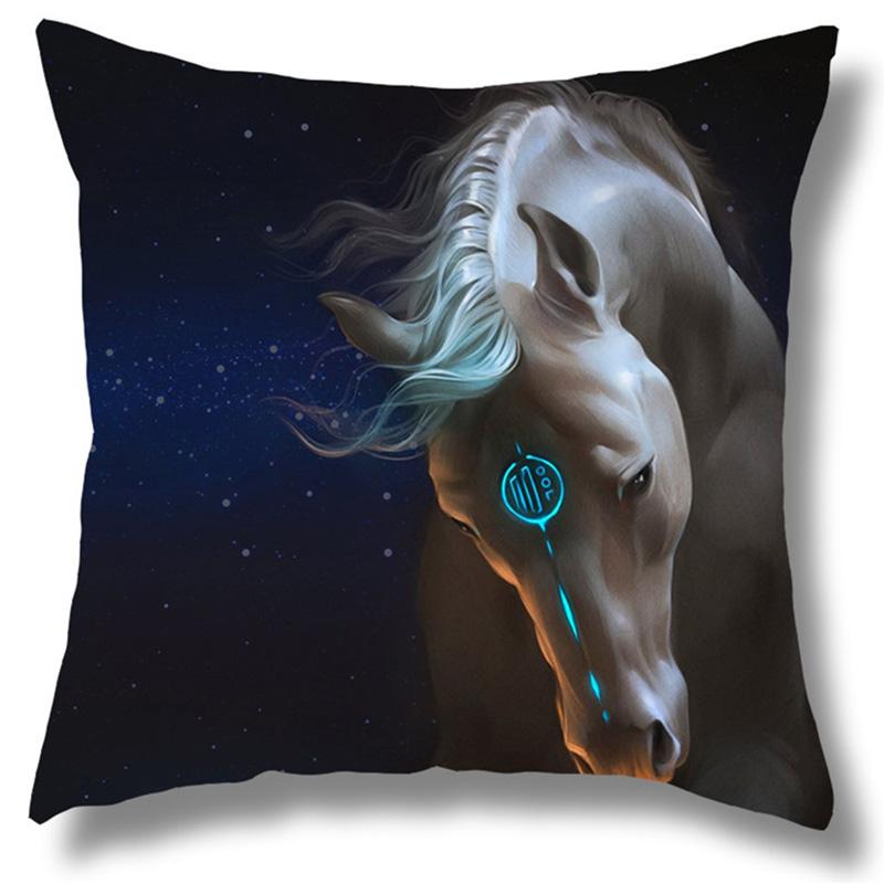 45x45cm Running Horse Print Pattern Cushion Cover Home Living Room Sofa Car Decoration Throw Pillow