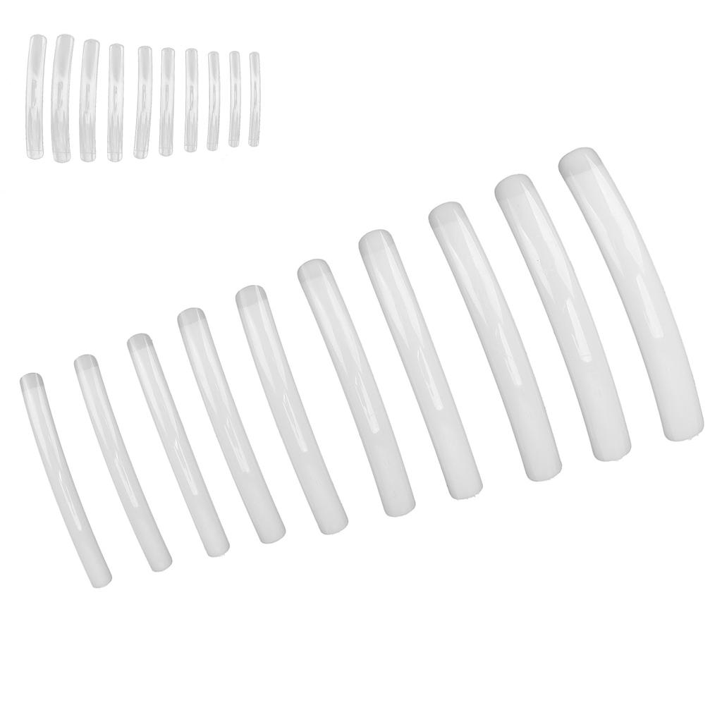 10pcs Long Flat Nail Tip Home Salon Nail Art Design Fake False Nail Set Manicure Tool