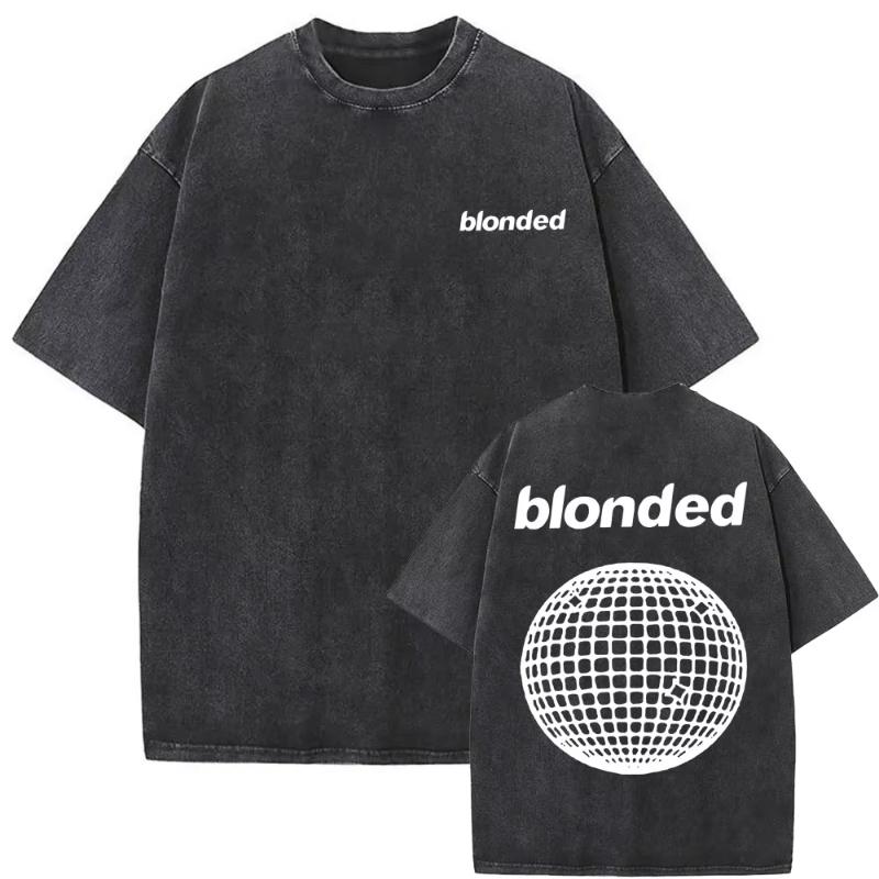 Washed Vintage Rapper Frank Oversized Tshirt Blond Graphic Tshirts Unisex Women Ocean Hip Hop T Shirt Unisexs Fashion Casual Tees