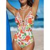 European and American New One-piece Swimsuit Women's Sexy Deep V Suspender Tight Hollow One-piece Swimsuit Women