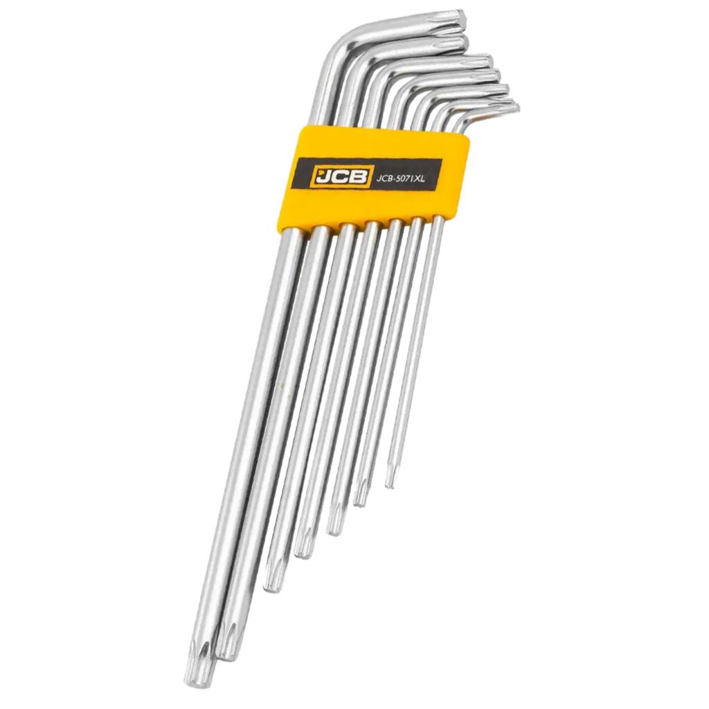 JCB Extra Long Torx Key Set 7 Pieces T10-T40 Type L Cr-V