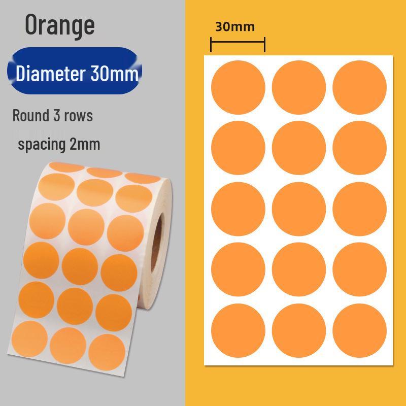 Color Coated Self-Adhesive Barcode Label Paper - Round Stickers In Various Sizes