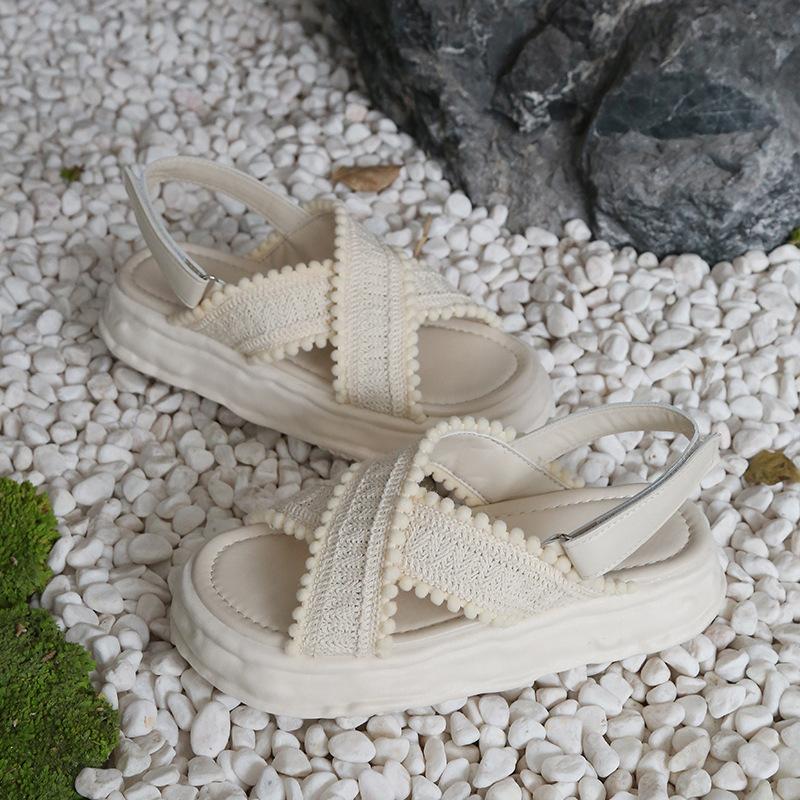 

Удобная верхняя одежда, босоножки на платформе для женщин, лето 2025, новые повседневные универсальные кроссовые пляжные сандалии для женщин 42