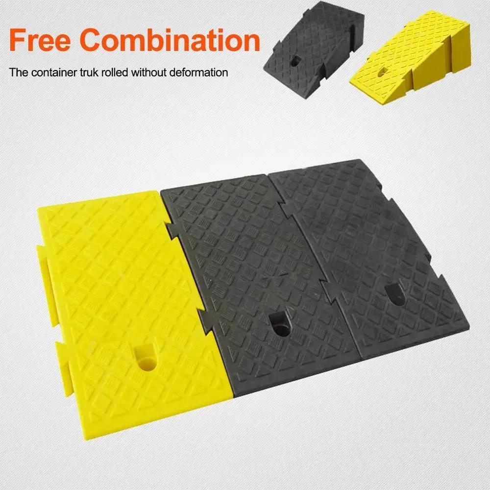 Portable Plastic Curb Ramps for Car Motorcycles 16CM Height Step Mat Lightweight Plastic Threshold Ramp for Trailer Truck Bike