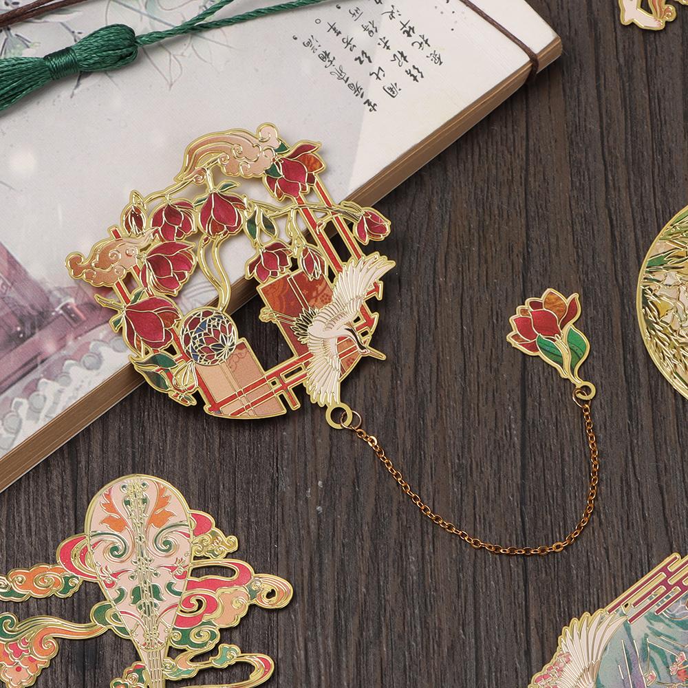 1PC Chinese Style Bookmark Tassel Pendant Retro Book Clip Metal Pagination Mark Stationery Student Gift School Office Supplies