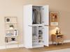 Wardrobe 70 X 40 X 170 Cm, Double-door Design with Small Storage Compartment, White