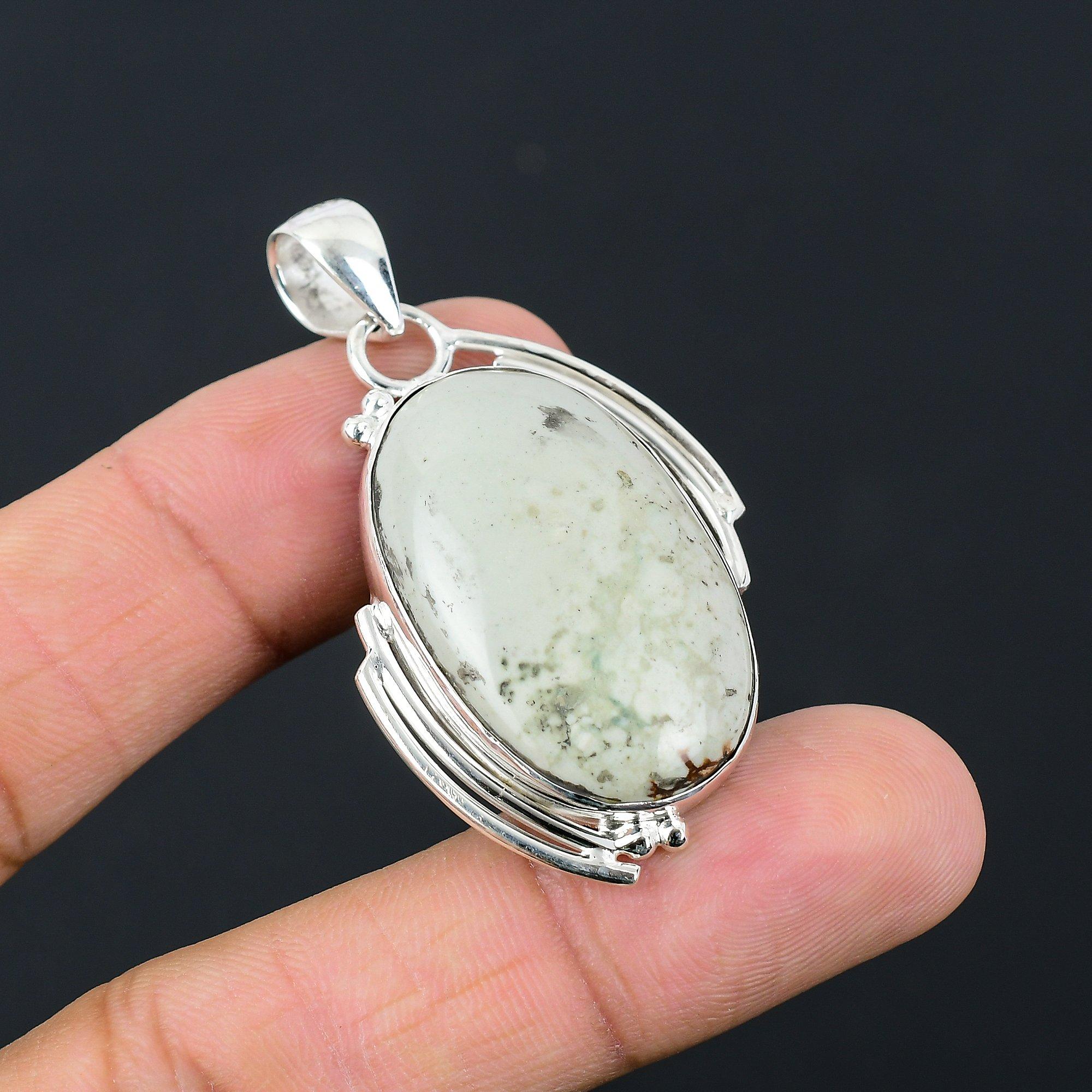 Friendship Day Sale Oval Natural Variscite New Pendant Jewelry Sterling Silver