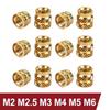 M2 M2.5 M3 M4 M5 M6 Brass Insert Nut Hot Melt Heat Knurled Embed Injection Copper Insertnut 3D Print Plastic Board Nuts Inserts