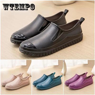 Su geçirmez Çalışma Kauçuk Ayakkabı kadın Kaymaz Sığ Ağız Slip-on Düz Ayakkabı Aşınmaya dayanıklı Kabartmalı Tasarım İlkbahar Yaz