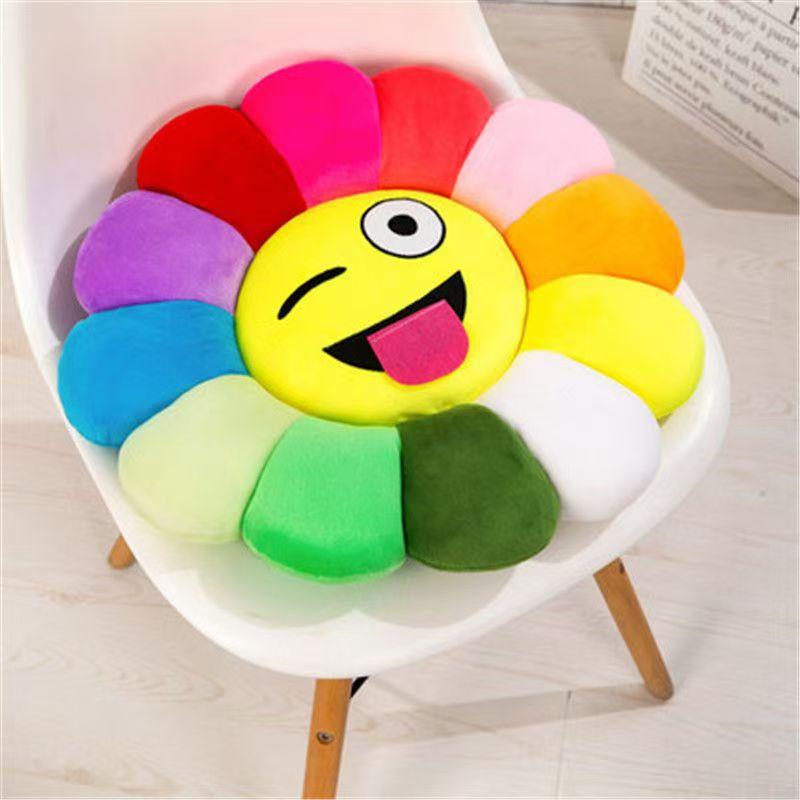 

Colorful sunflower seat cushion petal expression pillow creative plush toy sofa cushion 40cm
