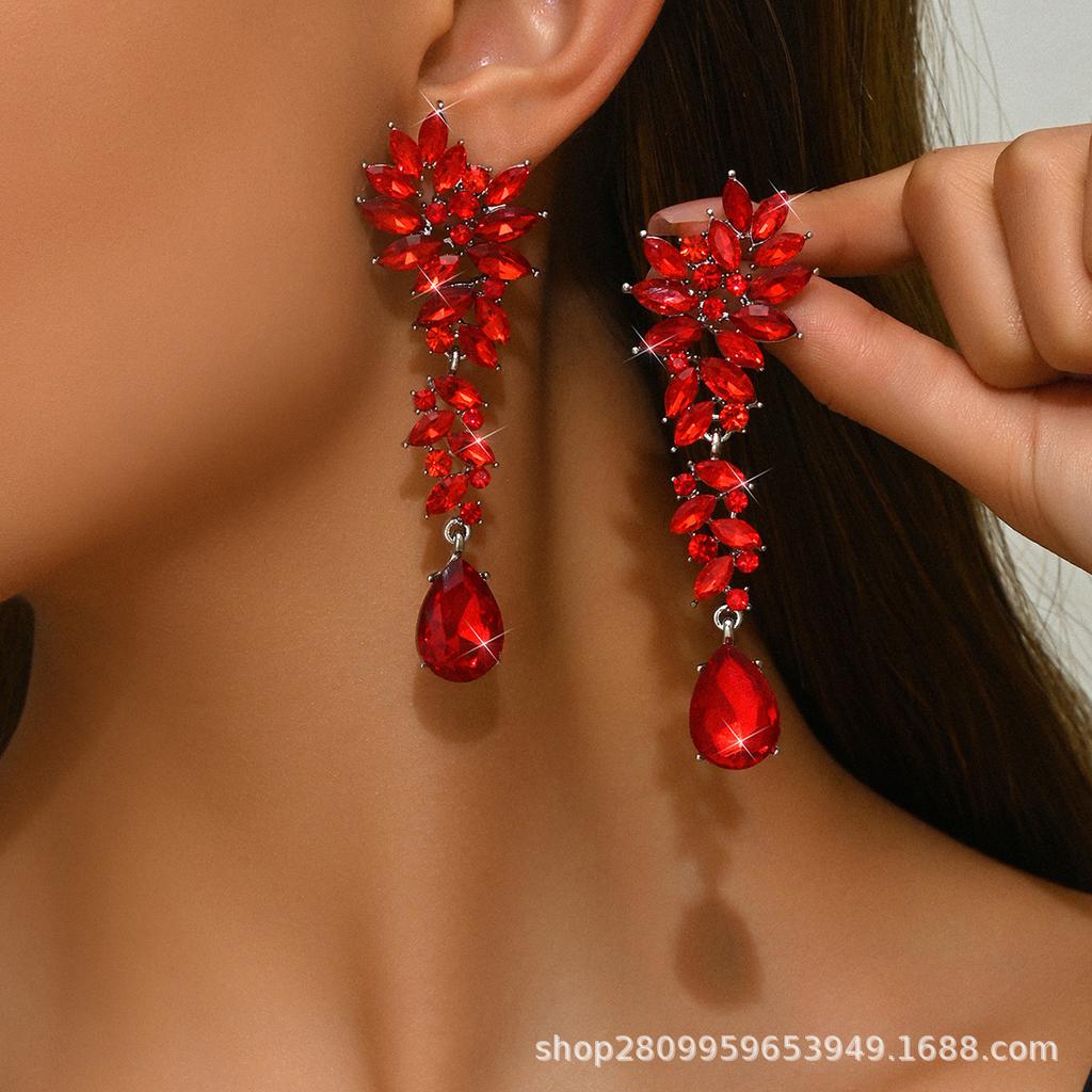 High-end fashion earrings Phoenix water drop shape long women's accessories pendant earrings