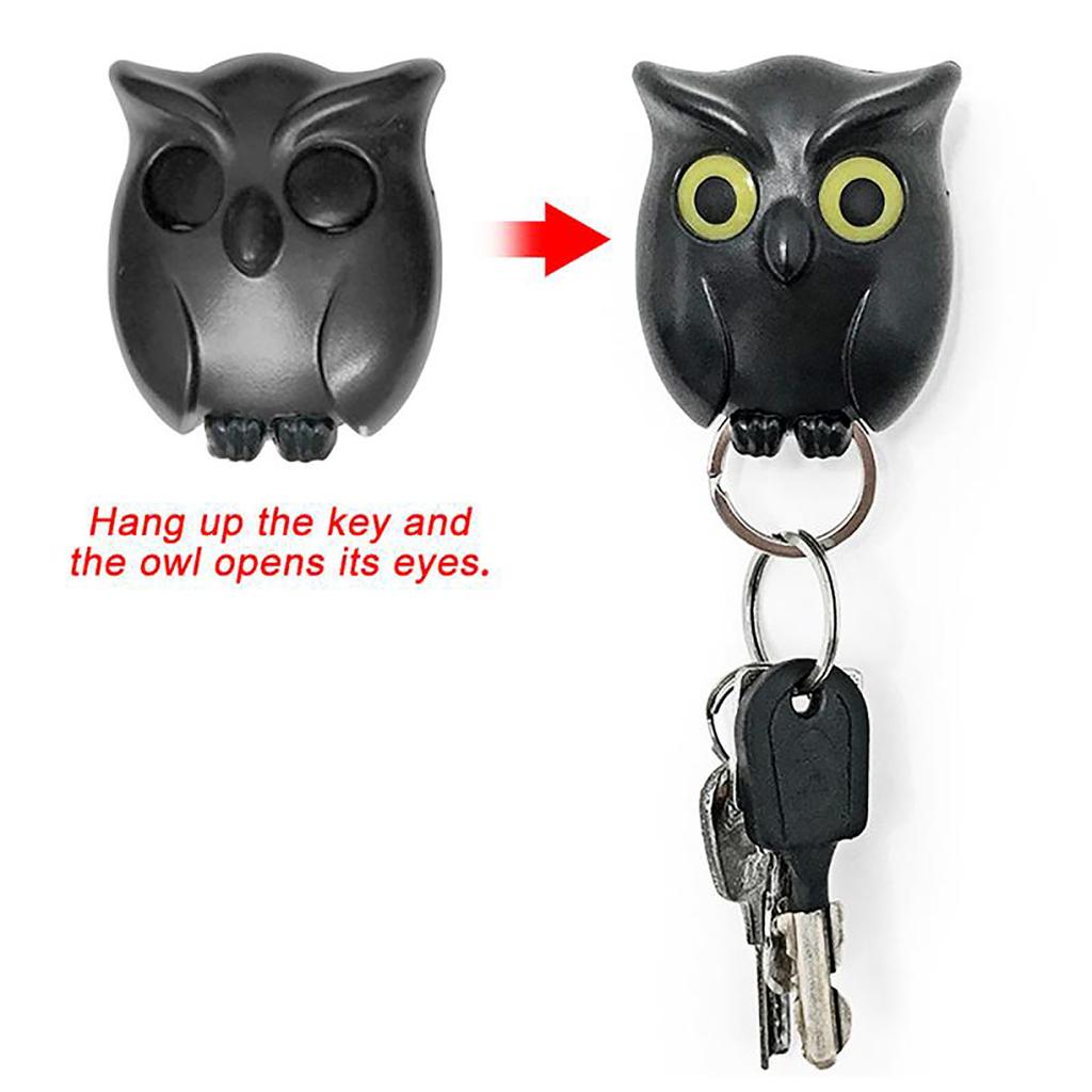 Owl Night Wall Magnetic Key Holder Magnets Hold Keychain Key Hanger Hook Hanging Key Will Open Eyes Home Decoration
