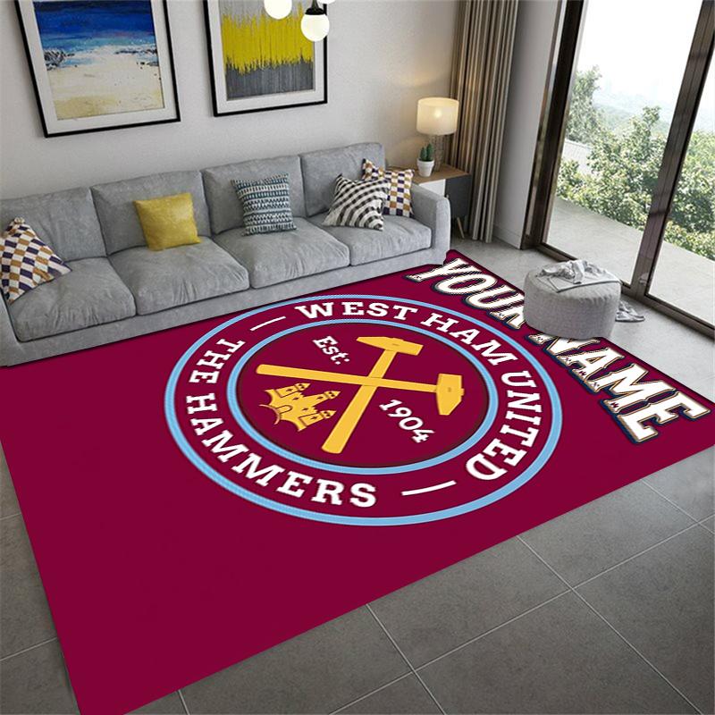 Custom Name West Ham United Carpet Rug for Living Room Bedroom Home Sofa Decoration,Kids Play Non-slip Floor Mat