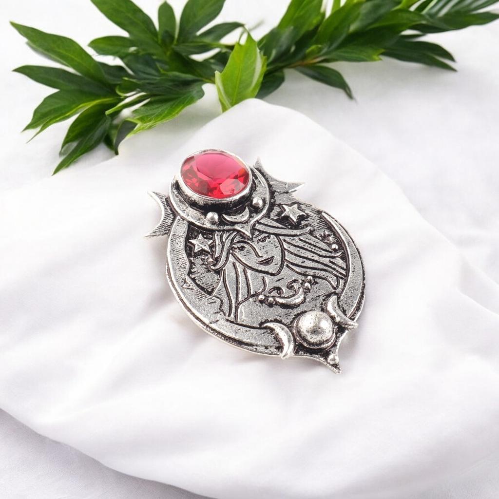 Pink Rubellite Natural Gemstone Handmade 925 Oxidized Silver Necklace Pendant CP-22-13