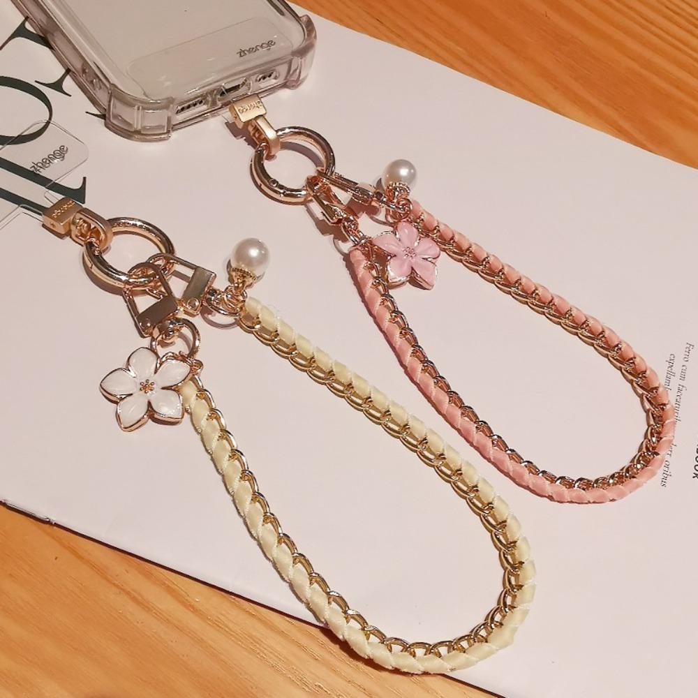 Pearl Cell Phone Chain Flower Pendant Mobile Phone Lanyard Mobile Phone Strap  New Year Gift