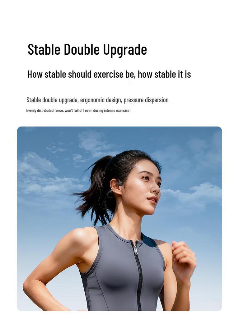 G01 Bone Conduction Bluetooth Earphones - Wireless, Lightweight, Ear-Hook Design for Running and Sports with Long Battery Life.