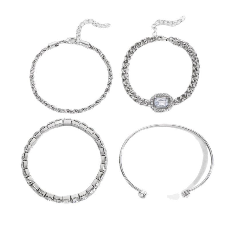 Alloy bracelet new jewelry women's exaggerated irregular versatile light luxury niche diamond bracelet