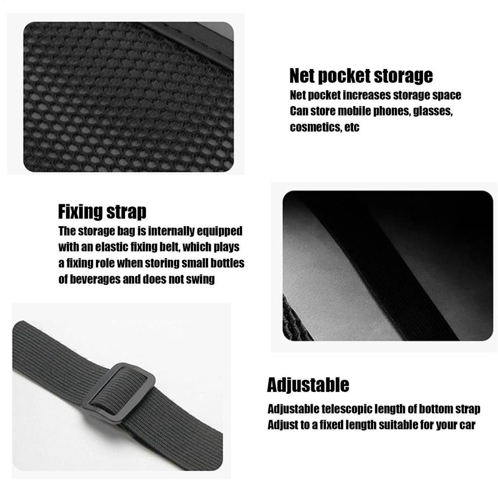 Car Storage Pocket Adjustable Leather Automotive Organization Pouch With Tissue Holder Auto Seat Storage Bag For Trailer RV