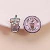 Cartoon Animal Drink Enamel Pins Witch Black Cat Elf Happiness Potion Christmas Gingerbread Coffee Drink Brooches Jewelry Gifts