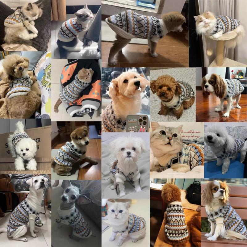 Winter Warmer Welpen Rollkragen Haustier Hundepullover für Kleine Mittelgroße Hunde Mode Katze Strickpullover Chihuahua Hundekleidung Hundemantel