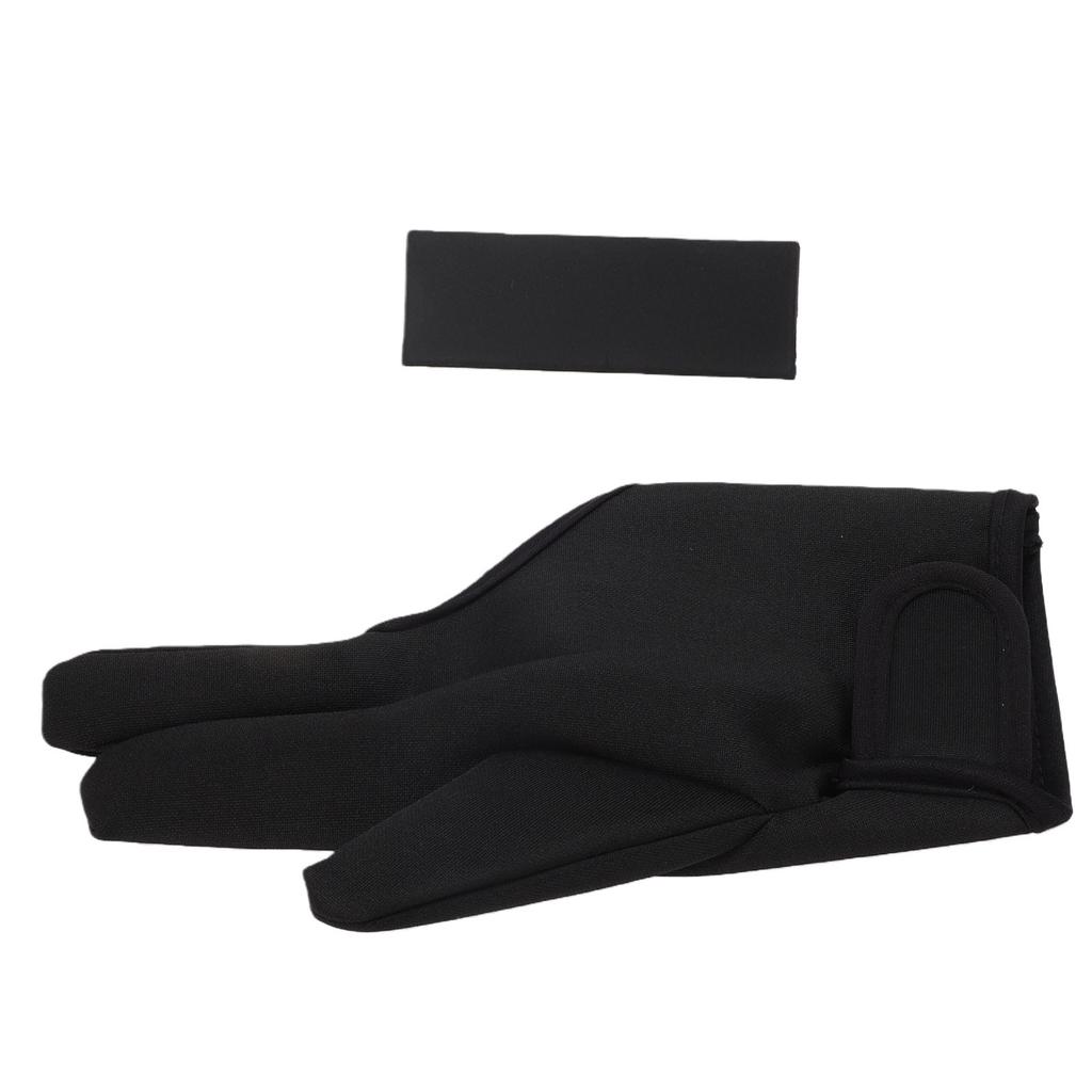 3 Finger Barber Glove Heat Resistance Gloves with Flat Iron Comb Attachment for Hair Styling Black