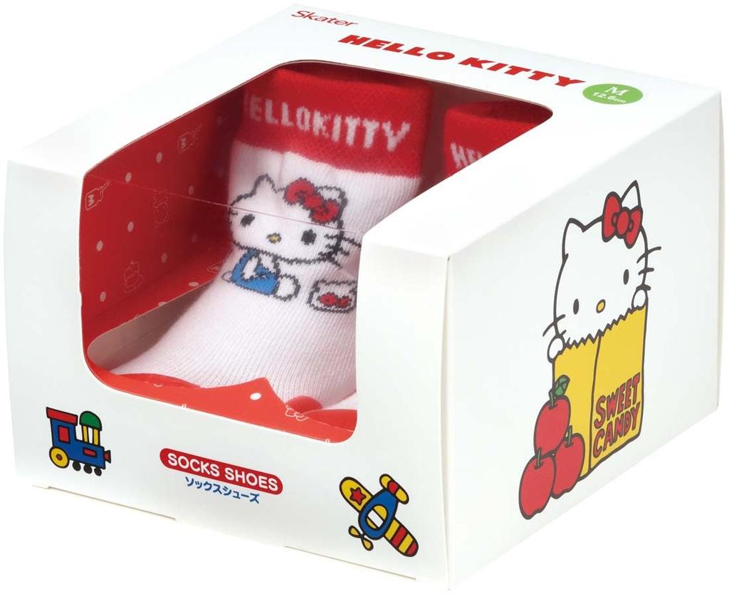 Skater Vek Baby Sanrio Hello Darčekové Ponožky, Topánky, Stredné, 12,6 cm, 12-15 Mesiacov, Topánky, Kitty, Krabica, BSSHL3G-A