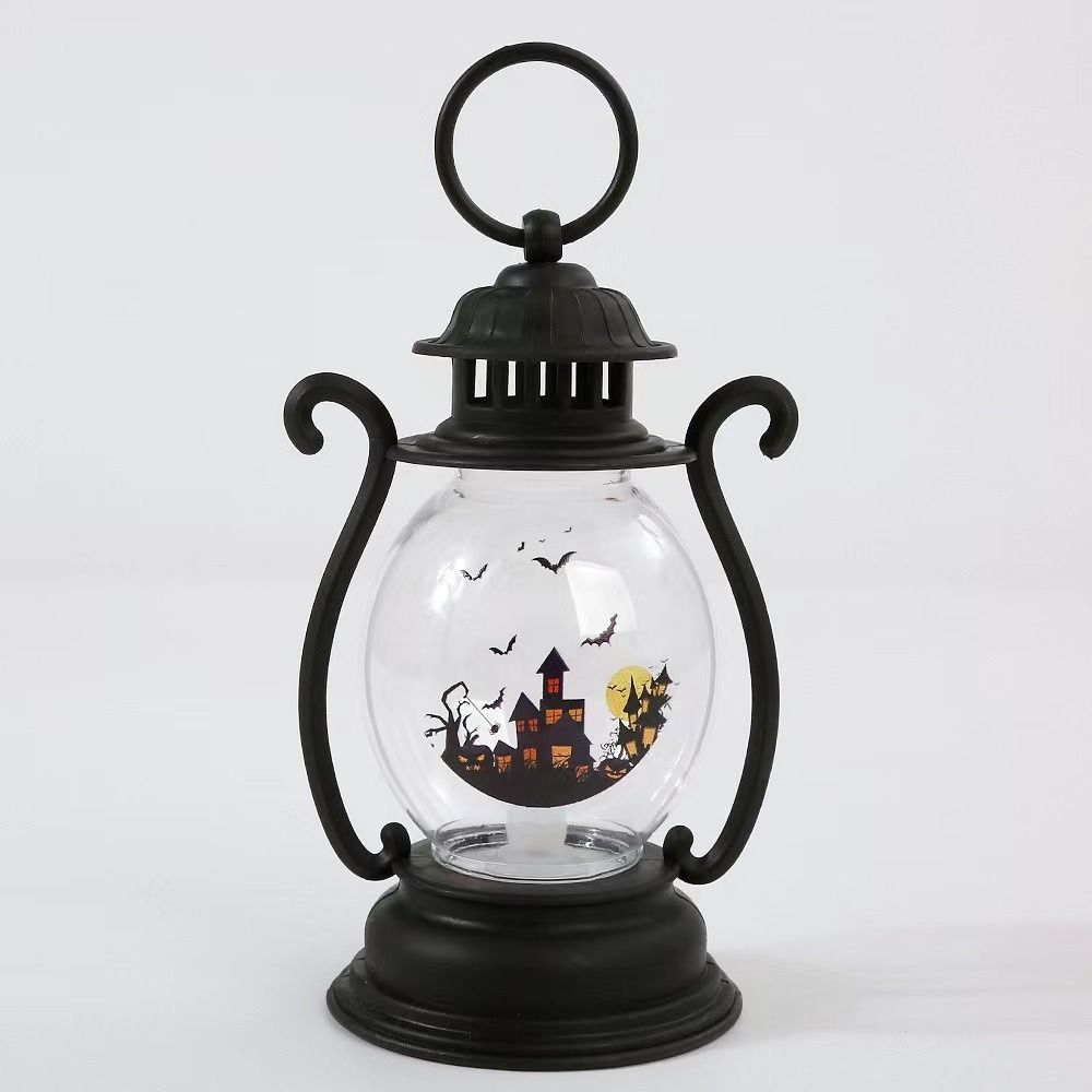 Electronic Candle Halloween Pumpkin Lantern Hanging Oil Lamp Halloween Portable Lantern  Halloween