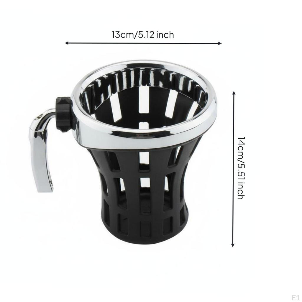 Motorcycle Cup Holder Openwork Handlebar Drink Aluminum Vehicle Accessory Black
