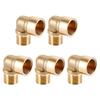 Pack of 5 Brass Elbow Threaded Fittings Corrosion Resistant Threaded Elbows Set Pipe Connectors Set for Plumbing System