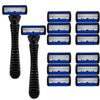 6-Layers Safety Razor Set High Quality Men Razor Sharp Stainless Steel Shaving Changeable Shaver Head Blade