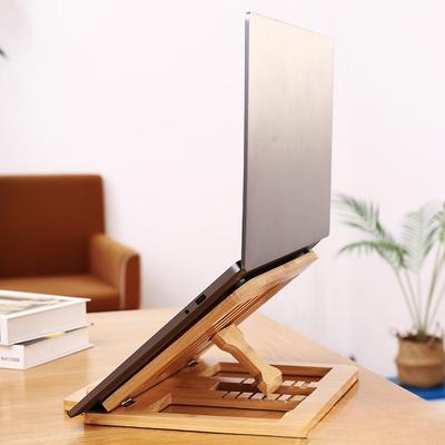 Holz-Laptopständer für Schreibtisch, faltbarer und verstellbarer ergonomischer Laptop-Erhöher für 10-15,6 Zoll Notebooks, tragbarer MacBook-Ständer