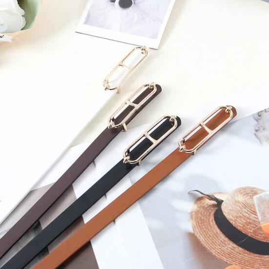 Women Belt Multi Holes Design Adjustable Length Imitation Leather Belt Dress Shirt Jeans Waistband Fashion Accessories