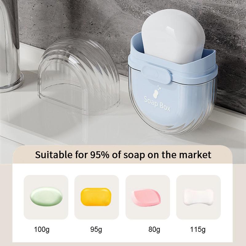 Travel Portable Soap Box With Lid Sealed And Drainable Soap Case Storage Dish Bathroom Drain Tray For Camping Outdoor Container