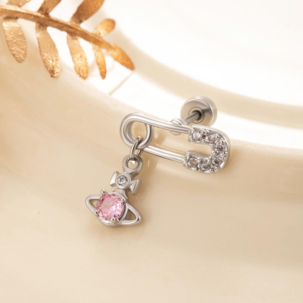 

Хенсон Титановая сталь Сатурн Хрящевой гвоздик и подвеска в виде скрепки Ювелирные изделия для ушей