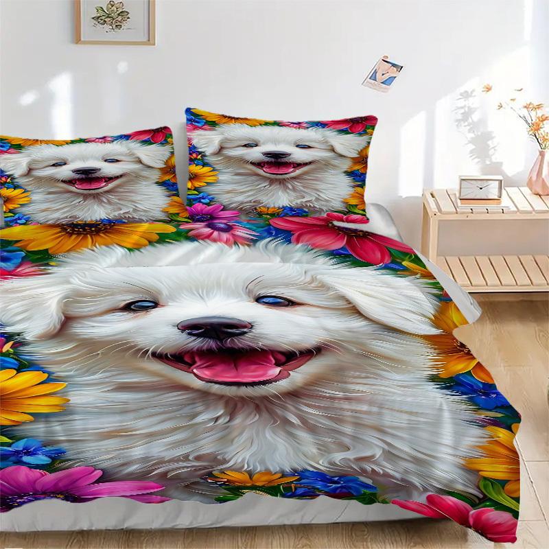 

3pcs Puppy Portrait Duvet Cover Set - Machine Washable, Includes 1 Cover and 2 Pillowcases, No Core Included yy251013057 135x200cm
