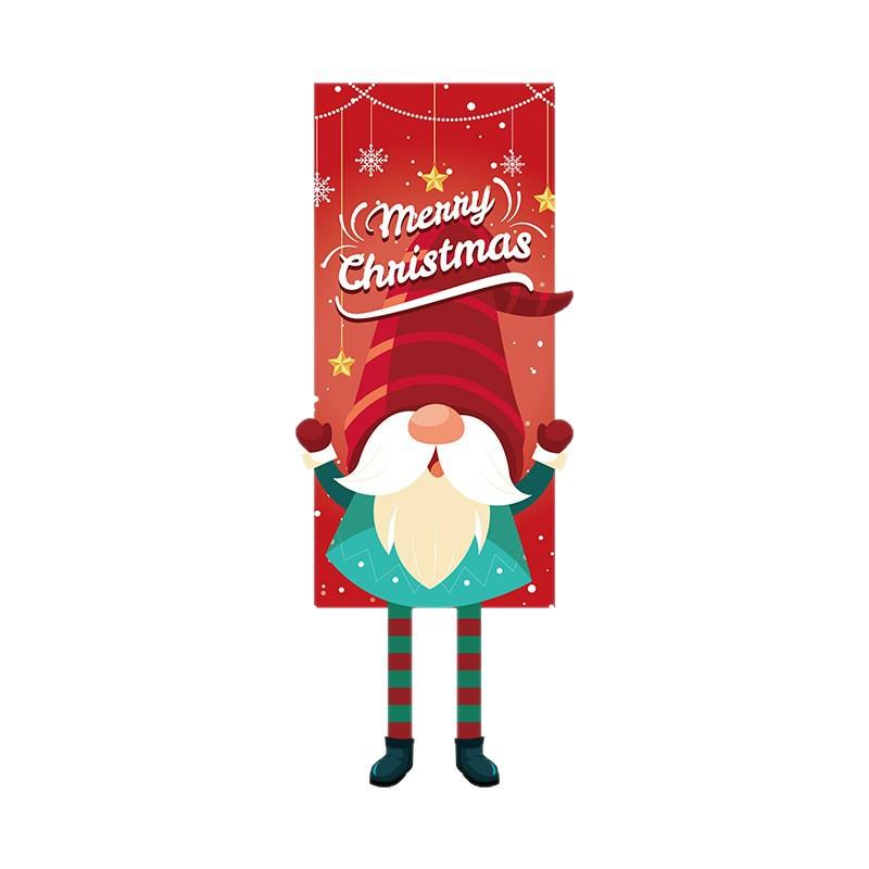 Christmas couplet hanging flag, snowman vertical door hanging, courtyard porch Christmas decoration hanging cloth party layout banner