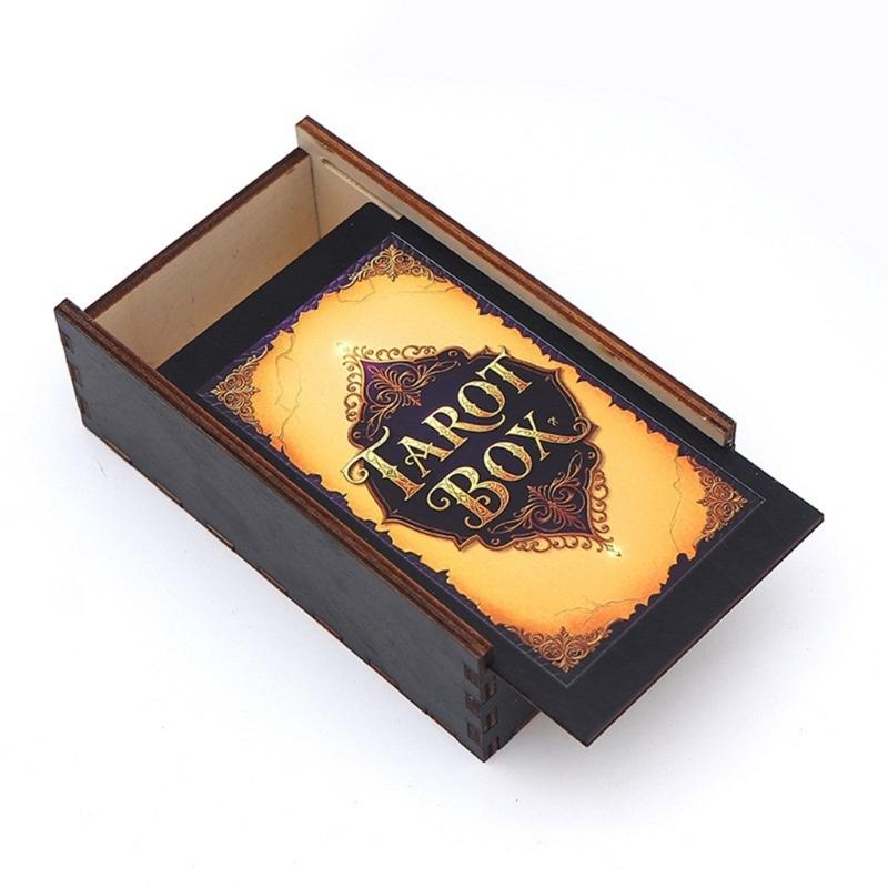 Rechteckige Holzkarte Box Spielkarten Tarots Behälter Schmuck Aufbewahrungskoffer Verpackung Poker Spiel Leere Poker Karten Aufbewahrungskoffer
