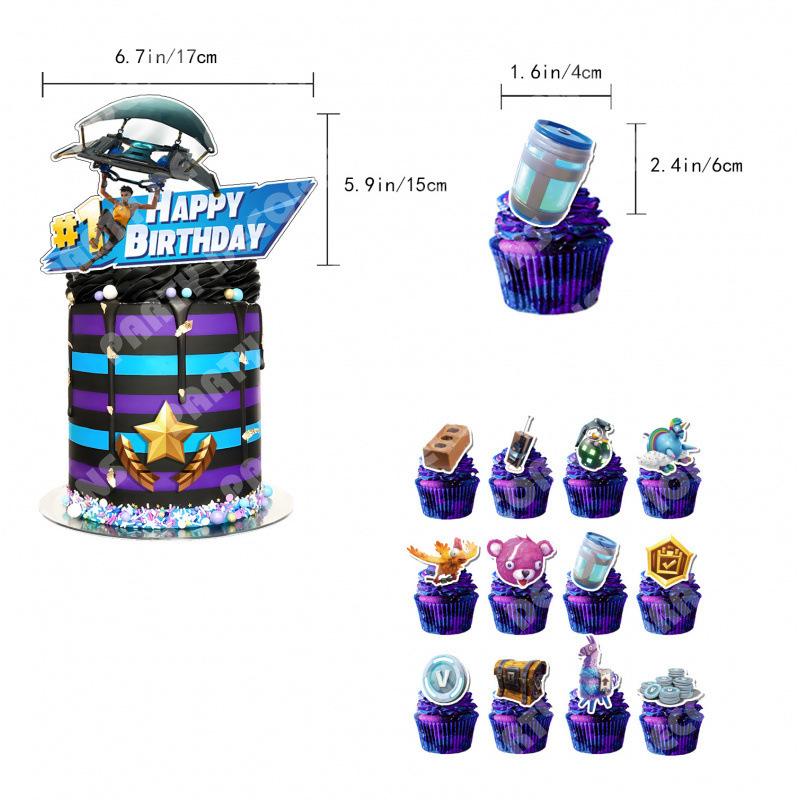 Baolei Flüssige Geburtstagsfeier Dekoration Set 26 Stück Banner Wimpelkette Kuchenaufsätze Luftballons Thema Dekoration Zubehör für Jungen Mädchen
