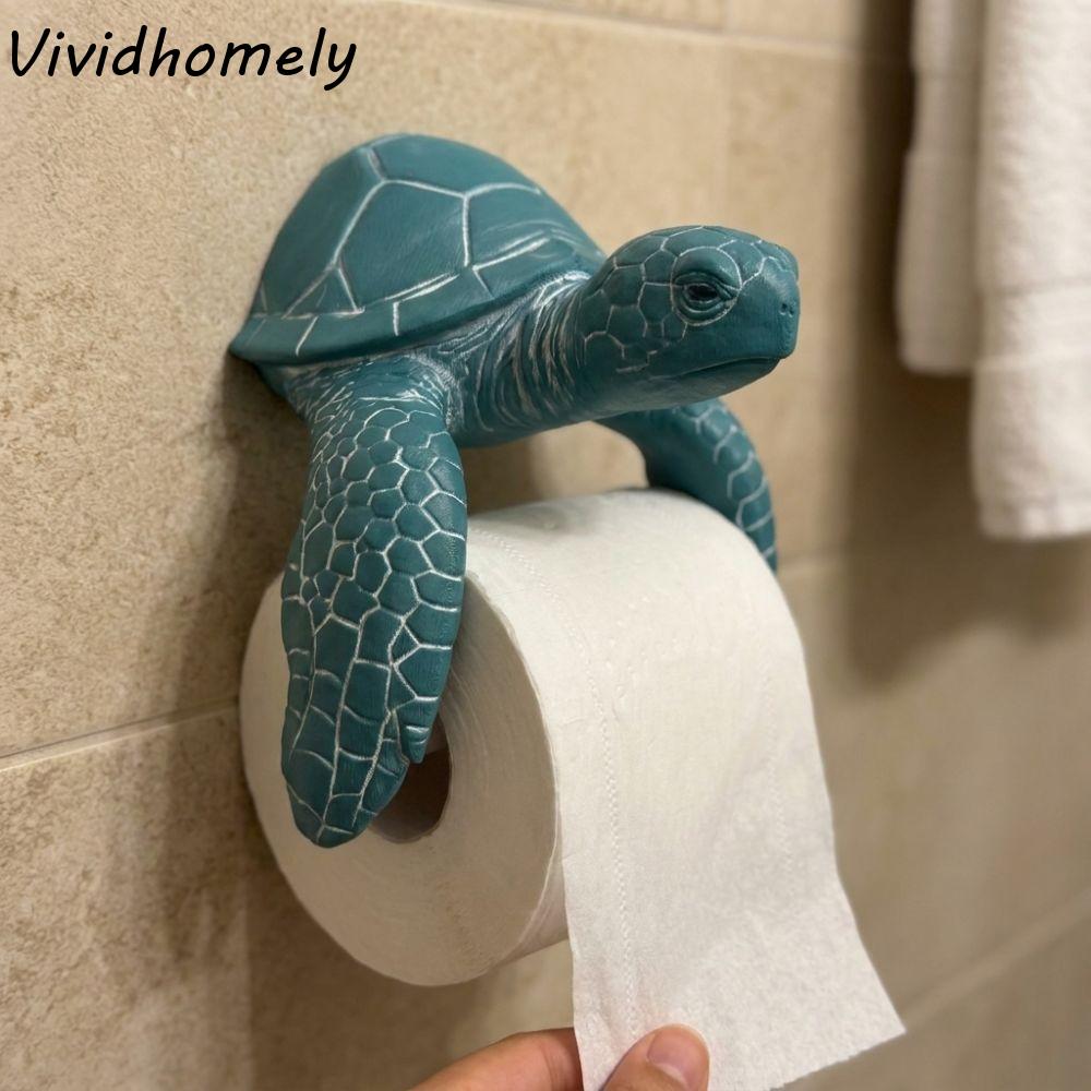 Shark Turtle Toilet Paper Holder Wall Mounted 3D Printed Paper Towel Stand Coastal Style Resin Tissue Roll Holder