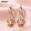 SIMJOO Rose Gold Color Fashionable Geometric Shape Noble Women's Stone Earrings Pendants