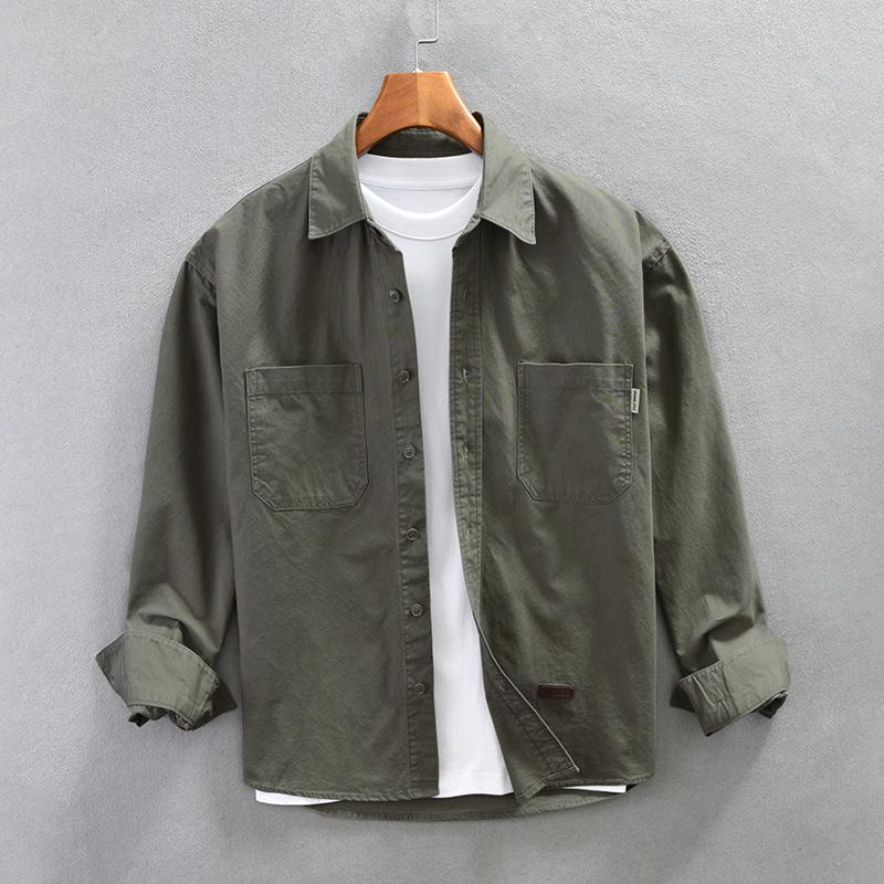 

Z762 Мужская повседневная рабочая рубашка Quadruple Extra Large армия зеленый